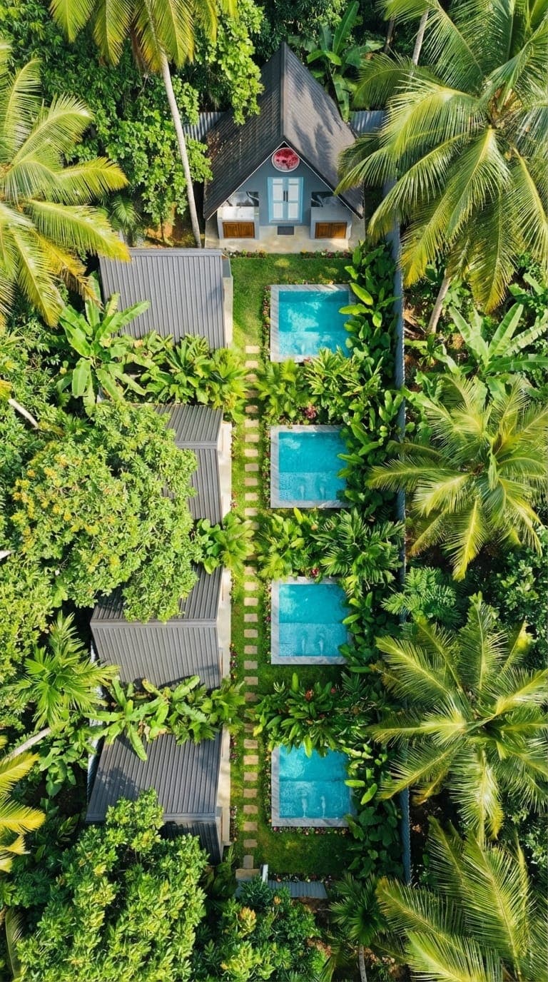 Night time romantic outdoor seating area